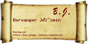 Bervanger Jázmin névjegykártya
